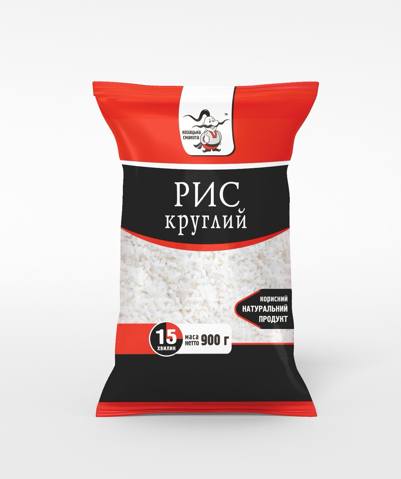 Рис круглозернистий шліфований 900 г. ТМ Козацька Смакота